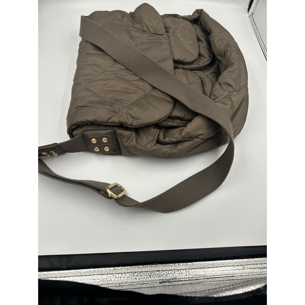 Sonia Rykiel Brown Quilted Shoulder/Crossbody Bag Gold Hardware Zip Snap Pockets - Picture 2 of 14
